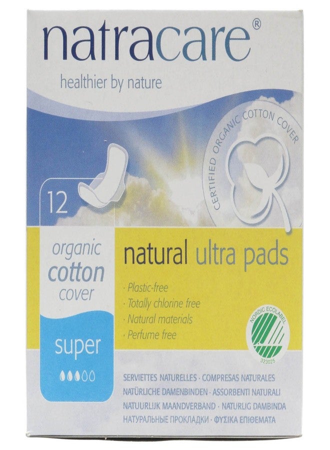 Natracare Pads Ultra Super Wings, 12 ct